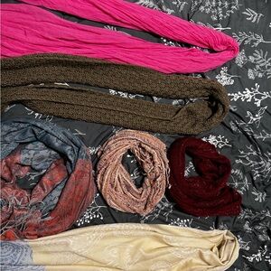Elegant Women's Scarf Collection - Pink, Brown, Blue, Red, Cream